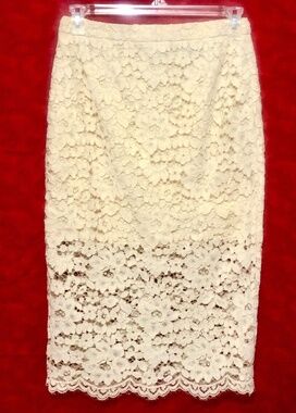 Topshop Top Shop Cream Beige Floral Flower Lace Skirt Boho Feminine Wedding